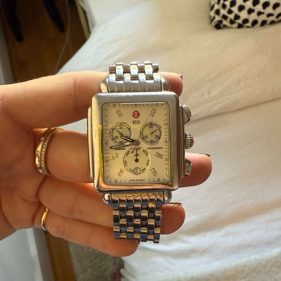 Michele Silver Deco Diamond watch - Picture 3 of 10